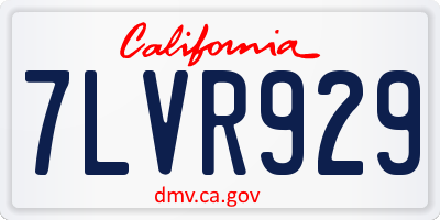 CA license plate 7LVR929