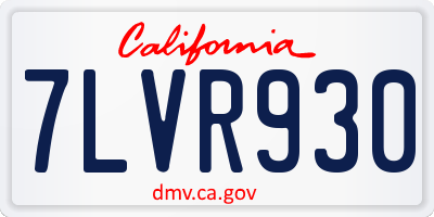 CA license plate 7LVR930