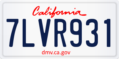 CA license plate 7LVR931