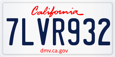 CA license plate 7LVR932
