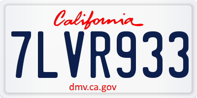 CA license plate 7LVR933