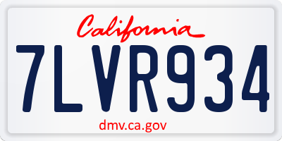 CA license plate 7LVR934