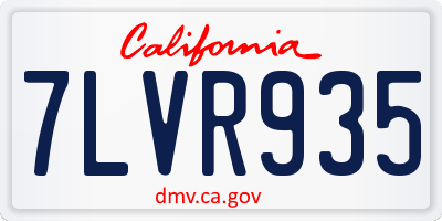 CA license plate 7LVR935