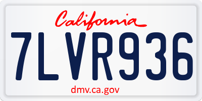 CA license plate 7LVR936