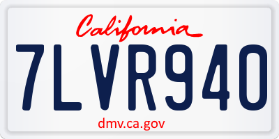 CA license plate 7LVR940