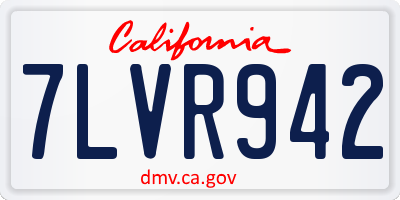 CA license plate 7LVR942