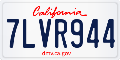 CA license plate 7LVR944
