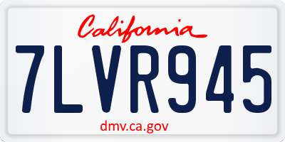 CA license plate 7LVR945