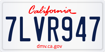 CA license plate 7LVR947