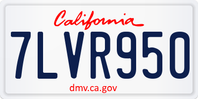CA license plate 7LVR950