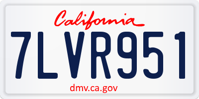 CA license plate 7LVR951