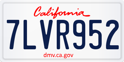 CA license plate 7LVR952