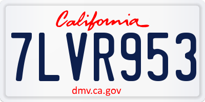 CA license plate 7LVR953