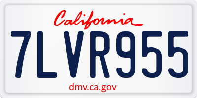CA license plate 7LVR955