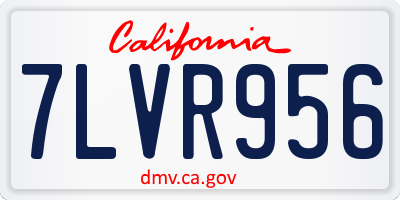 CA license plate 7LVR956
