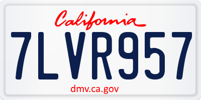 CA license plate 7LVR957