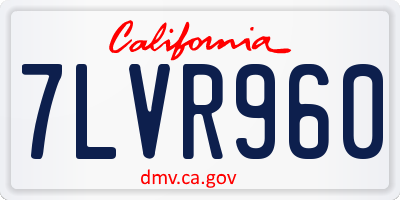 CA license plate 7LVR960