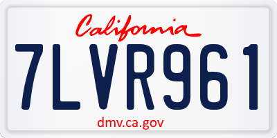 CA license plate 7LVR961