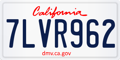 CA license plate 7LVR962