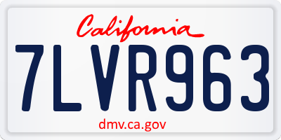 CA license plate 7LVR963