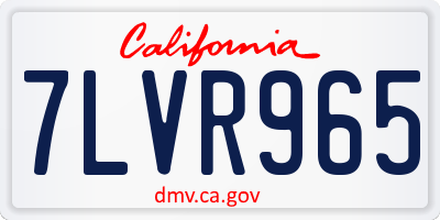 CA license plate 7LVR965