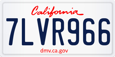CA license plate 7LVR966