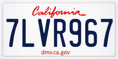 CA license plate 7LVR967