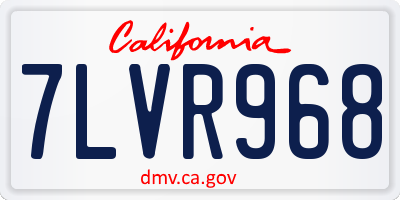 CA license plate 7LVR968