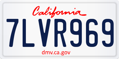CA license plate 7LVR969