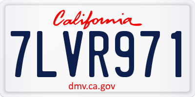 CA license plate 7LVR971