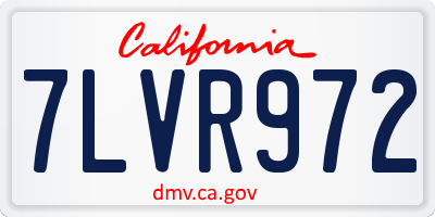CA license plate 7LVR972
