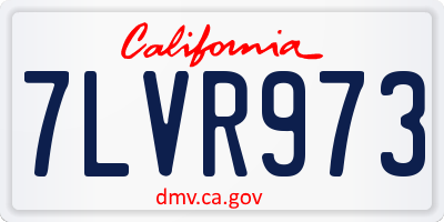 CA license plate 7LVR973