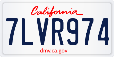 CA license plate 7LVR974