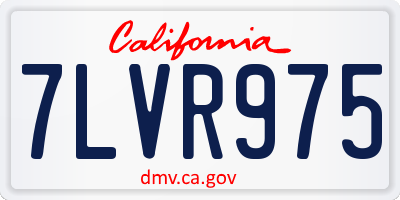 CA license plate 7LVR975