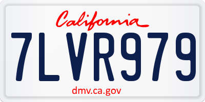 CA license plate 7LVR979