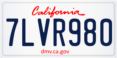 CA license plate 7LVR980