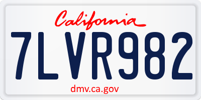CA license plate 7LVR982
