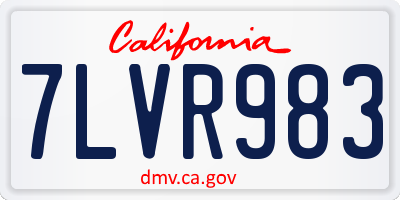 CA license plate 7LVR983