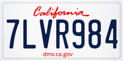 CA license plate 7LVR984