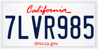CA license plate 7LVR985