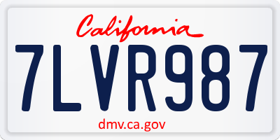 CA license plate 7LVR987