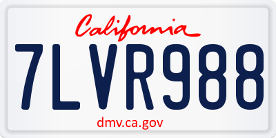 CA license plate 7LVR988