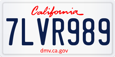 CA license plate 7LVR989