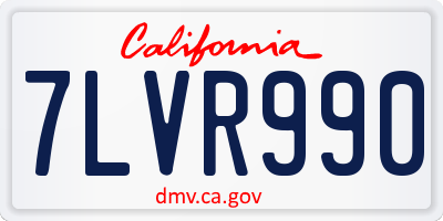 CA license plate 7LVR990