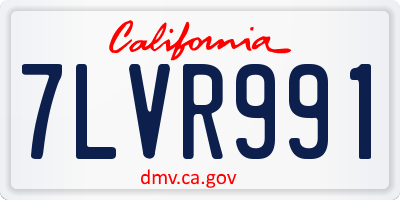 CA license plate 7LVR991