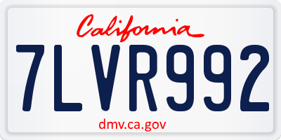 CA license plate 7LVR992