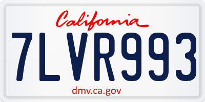CA license plate 7LVR993