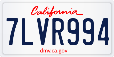 CA license plate 7LVR994