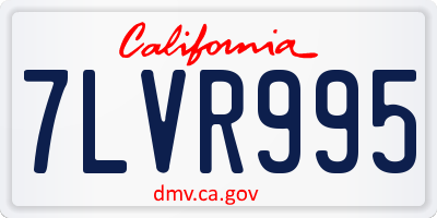 CA license plate 7LVR995