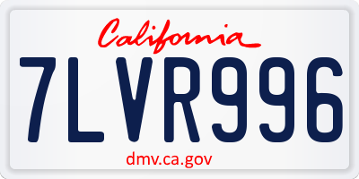 CA license plate 7LVR996